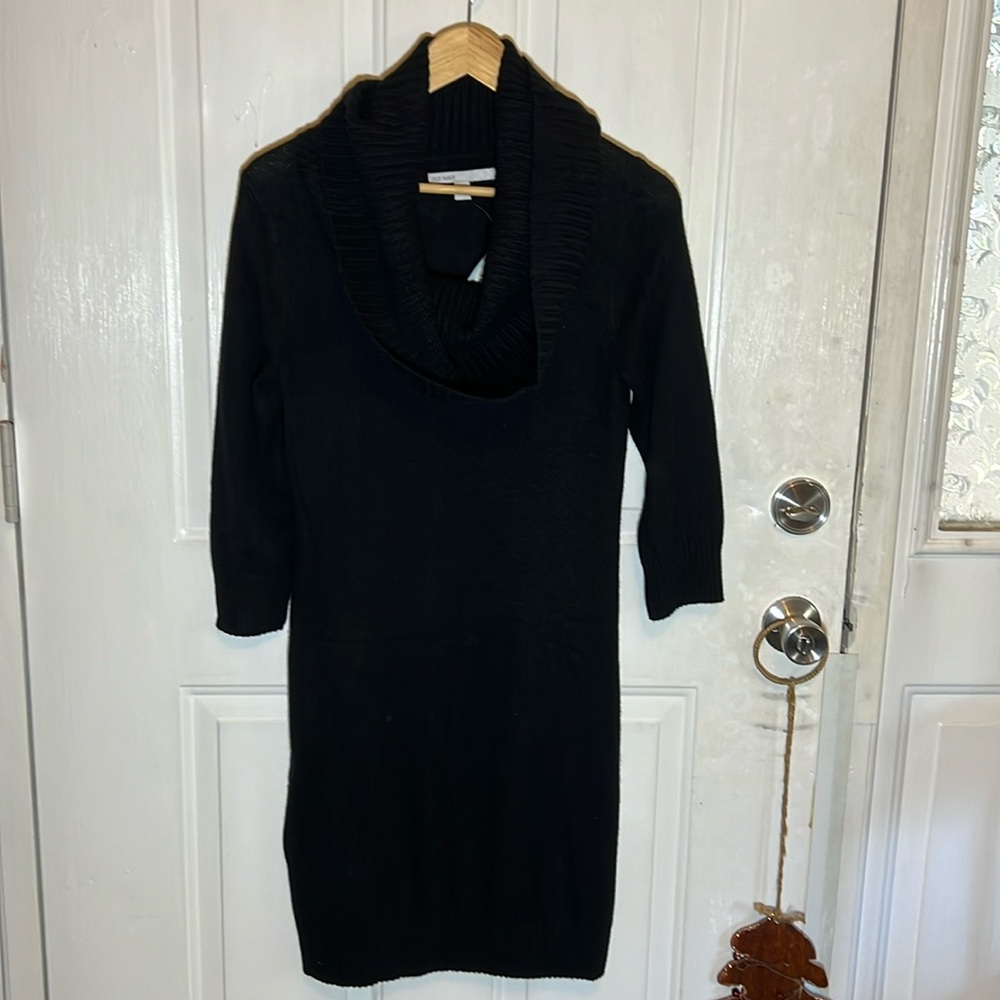 Old Navy Black Cowl Neck Sweater Dress size Small